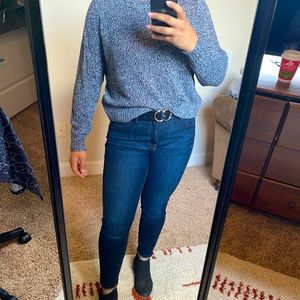 H&M Grey Speckled Crew-neck Sweater